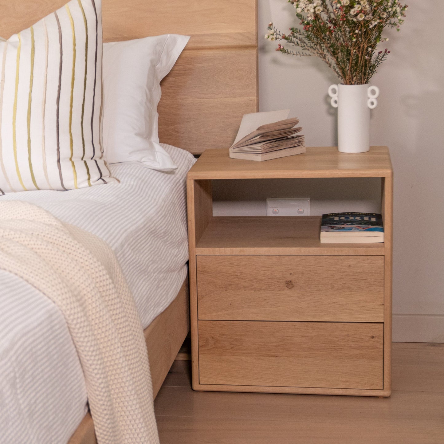 Blue Crane Bedside Pedestals
